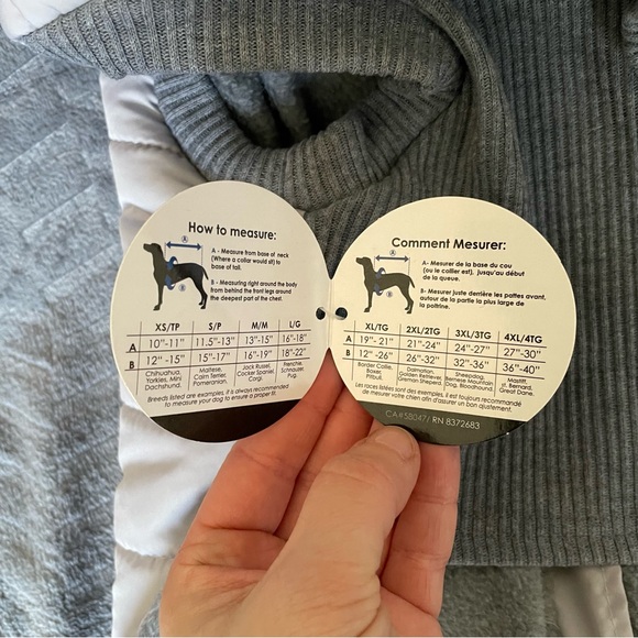 Cute Light Grey with Hot Pink Zippers Winter Dog Coat with Cold Alert Technology - Picture 9 of 12